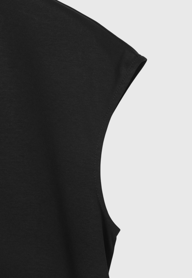 COTTON NO SLEEVE PEPLUM TOPS / コットンノースリーブペプラムトップス 詳細画像 Black 4