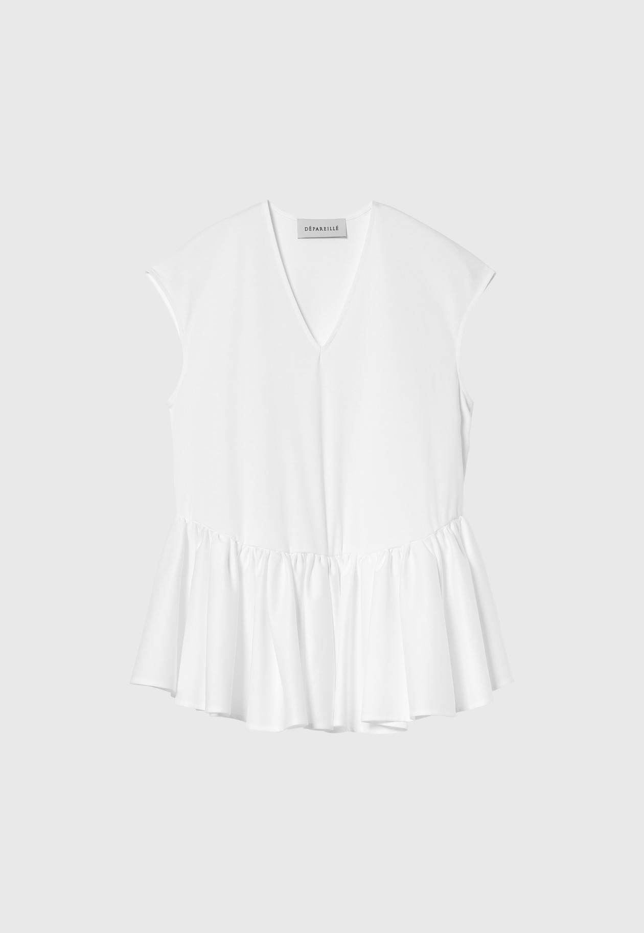 COTTON NO SLEEVE PEPLUM TOPS / コットンノースリーブペプラムトップス 詳細画像 White 1