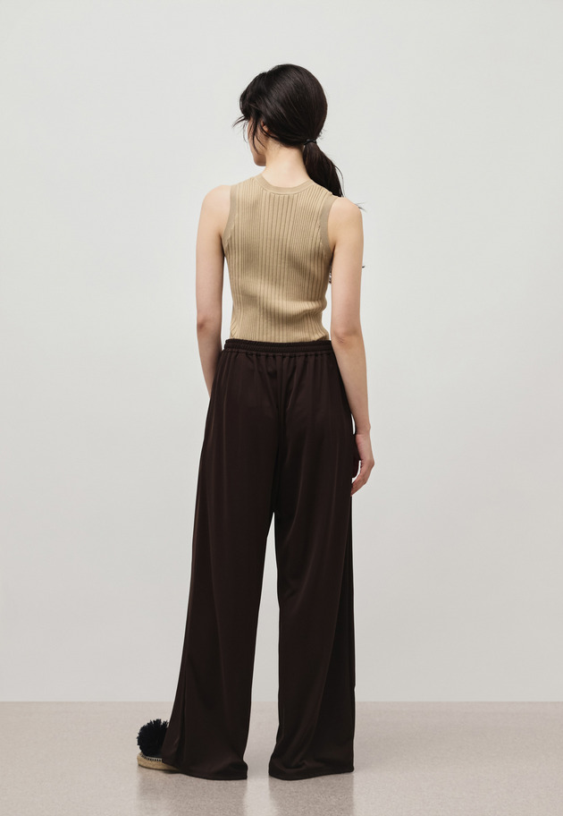 TRIACETATE JERSEY WIDE PANTS / トリアセテートジャージーワイドパンツ 詳細画像 Brown 4