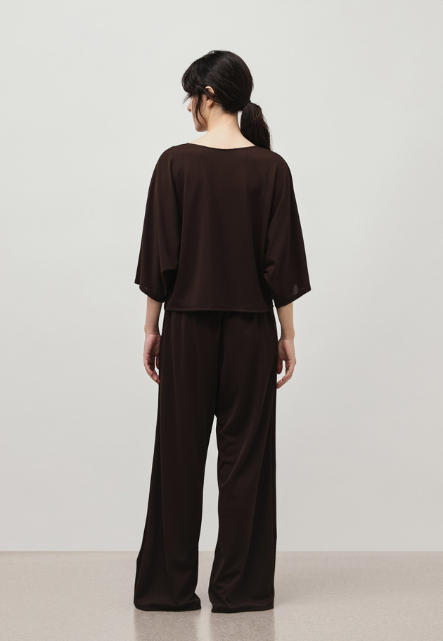 TRIACETATE JERSEY WIDE PANTS / トリアセテートジャージーワイドパンツ 詳細画像 Brown 6