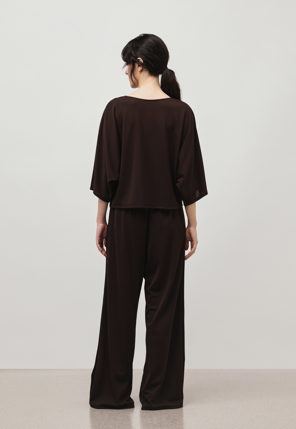 TRIACETATE JERSEY WIDE PANTS / トリアセテートジャージーワイドパンツ 詳細画像 Brown 6