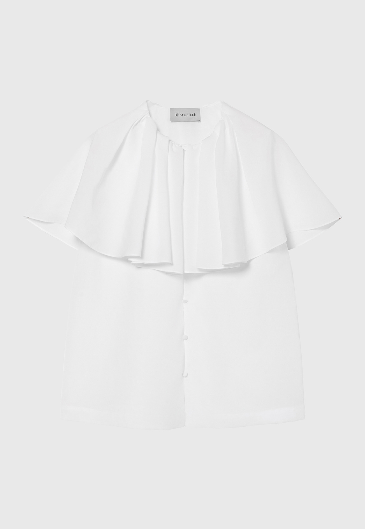 DRY DUNGAREE SHORT SLEEVE BLOUSE / ドライダンガリーショートスリーブブラウス 詳細画像 White 1