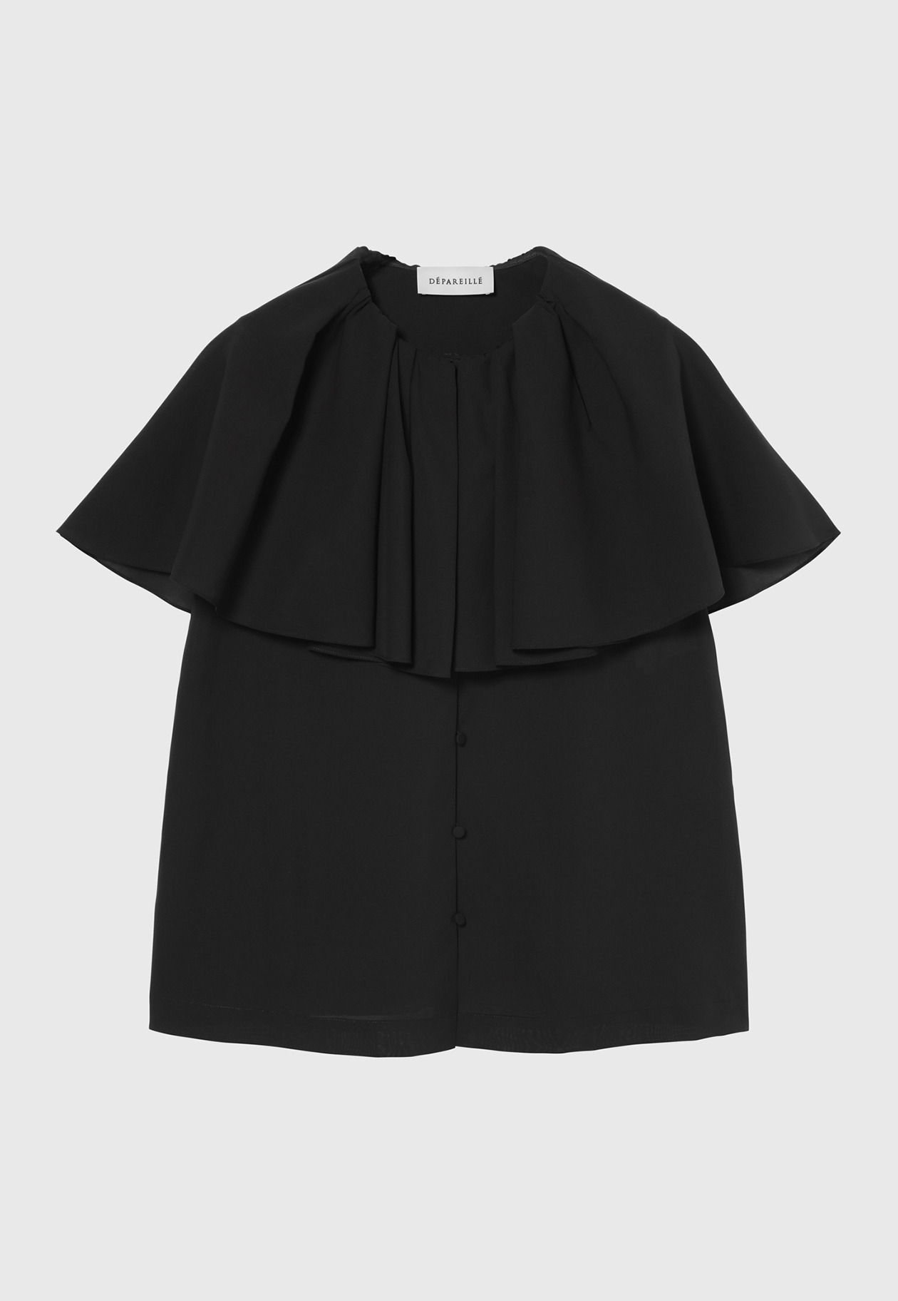 DRY DUNGAREE SHORT SLEEVE BLOUSE / ドライダンガリーショートスリーブブラウス 詳細画像 Black 1