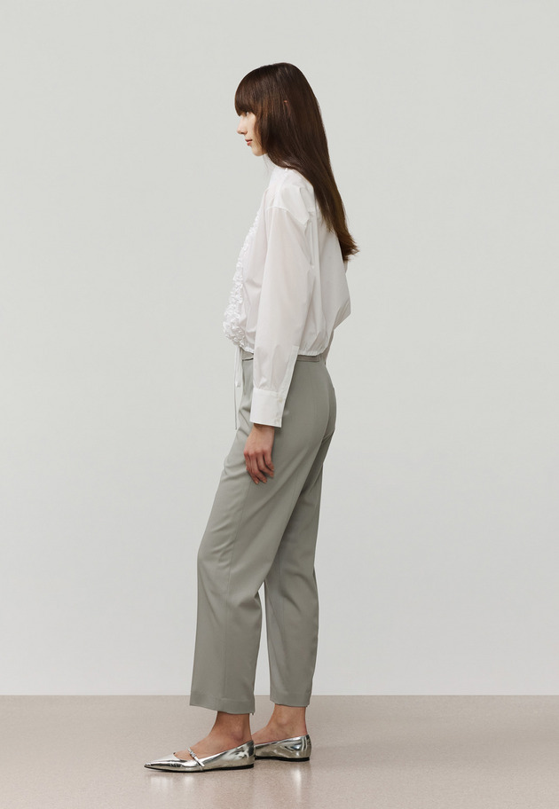 	COTTON TYPEWRITER FRILL SHIRT / コットンタイプライターフリルシャツ 詳細画像 White 2
