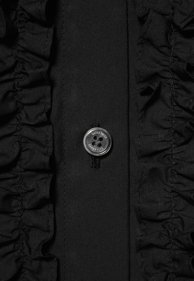	COTTON TYPEWRITER FRILL SHIRT / コットンタイプライターフリルシャツ 詳細画像 Black 6