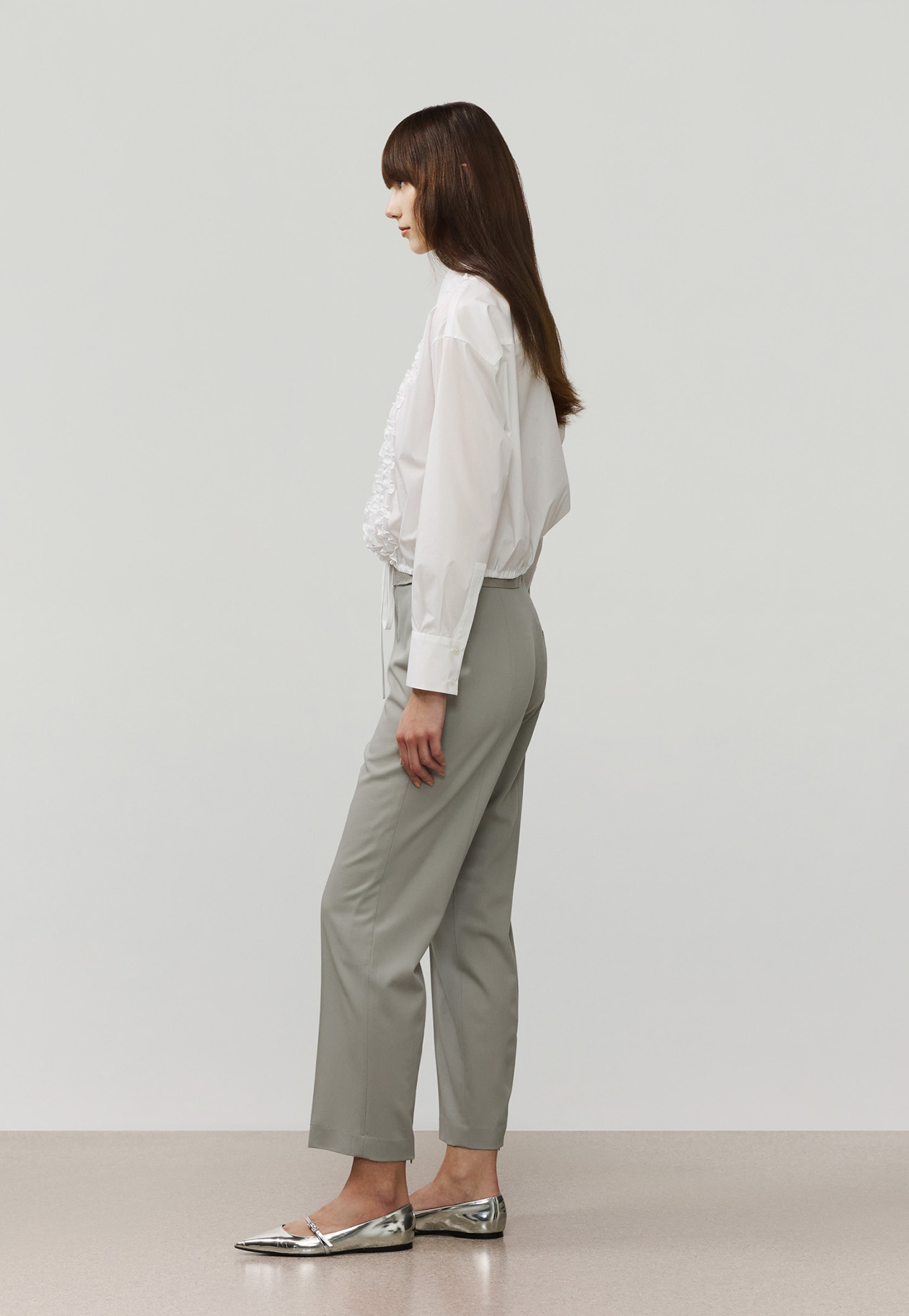	COTTON TYPEWRITER FRILL SHIRT / コットンタイプライターフリルシャツ 詳細画像 White 2