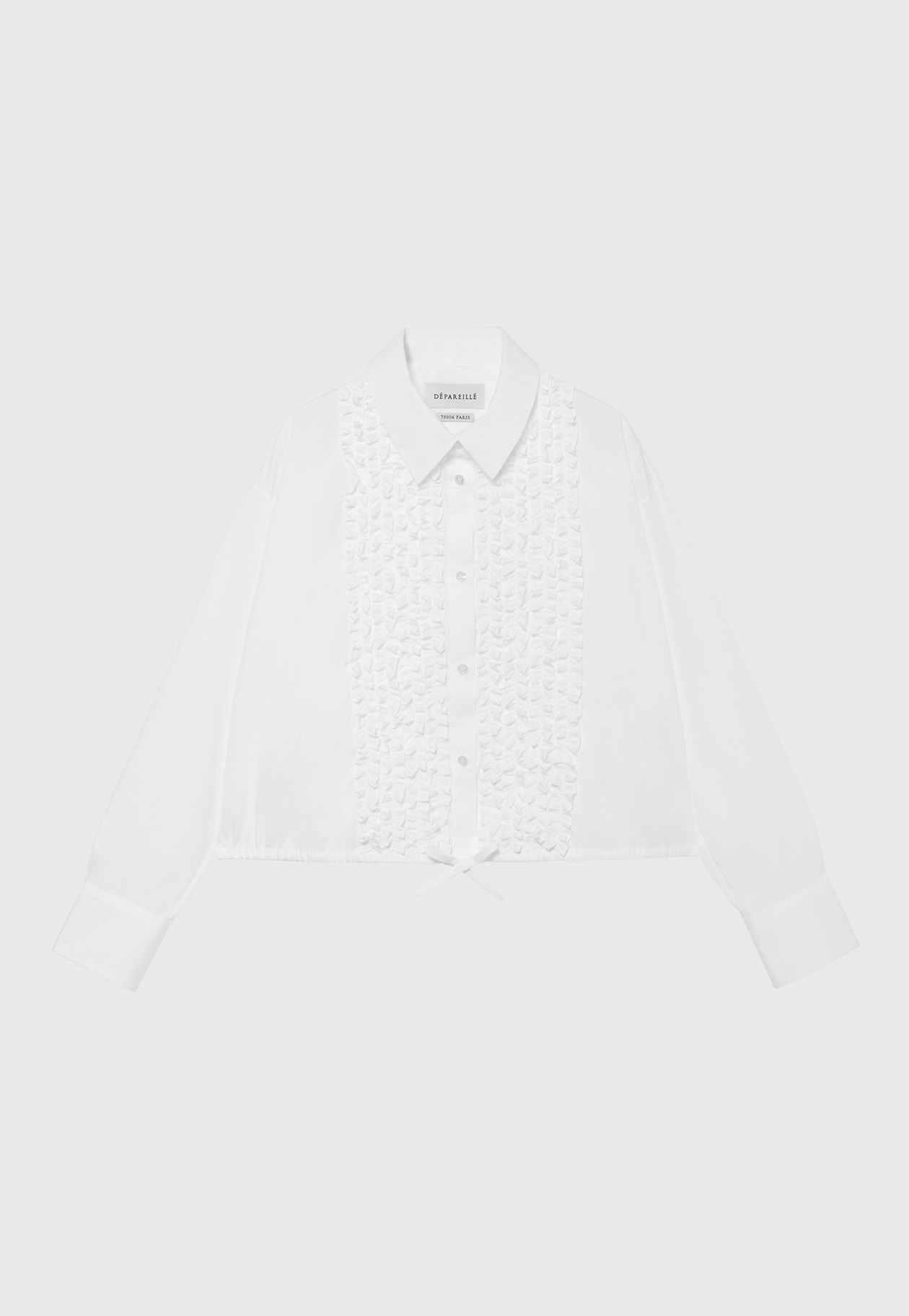 	COTTON TYPEWRITER FRILL SHIRT / コットンタイプライターフリルシャツ 詳細画像 White 4