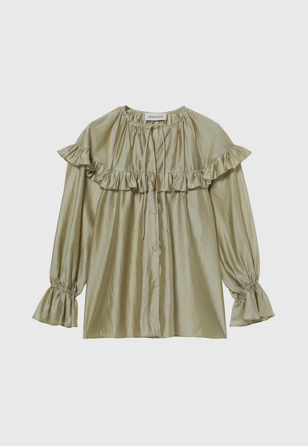 LAWN RUFFLE BLOUSE / ローンラッフルブラウス 詳細画像 Beige 1