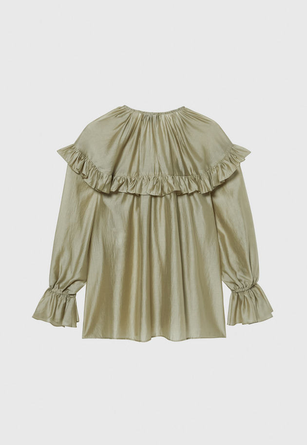 LAWN RUFFLE BLOUSE / ローンラッフルブラウス 詳細画像 Beige 2