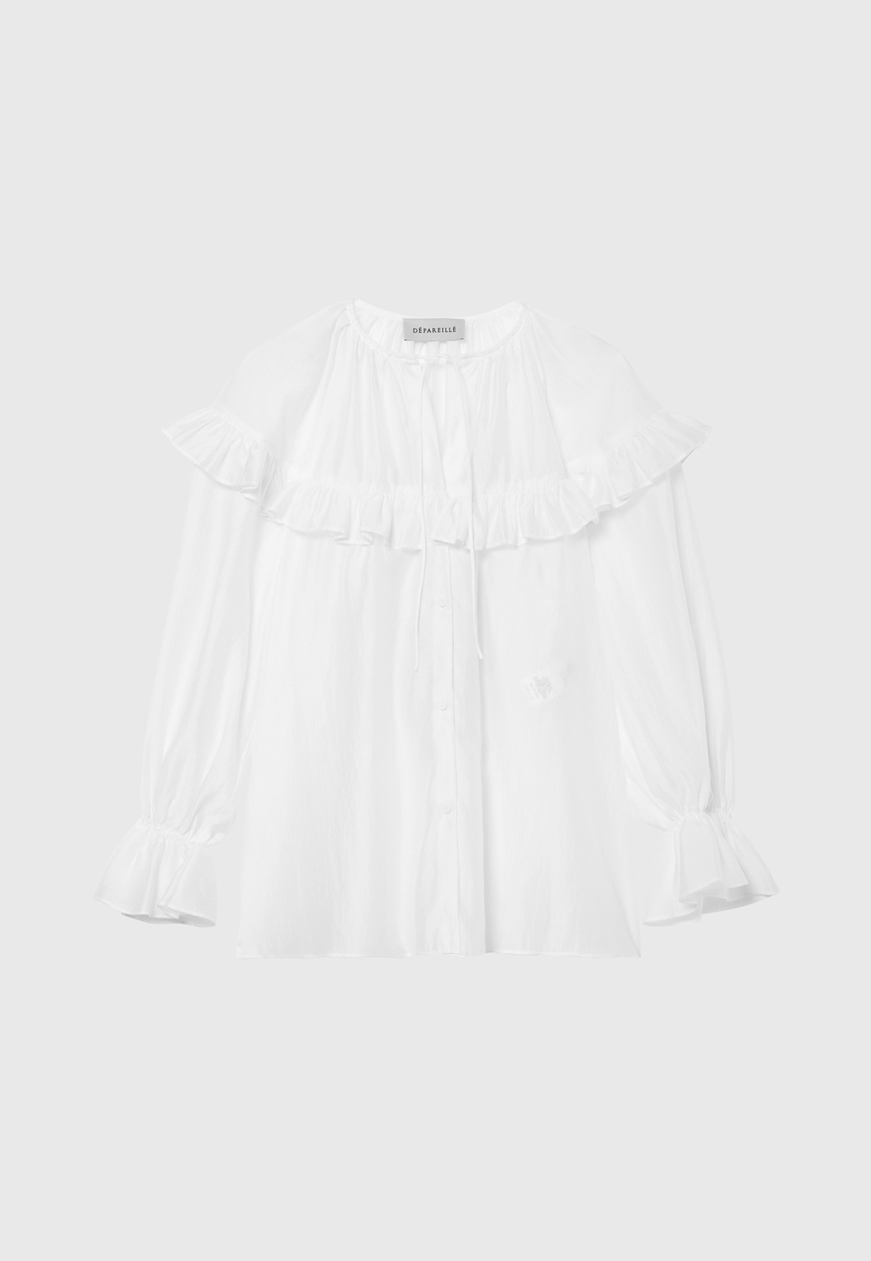 LAWN RUFFLE BLOUSE / ローンラッフルブラウス 詳細画像 White 1