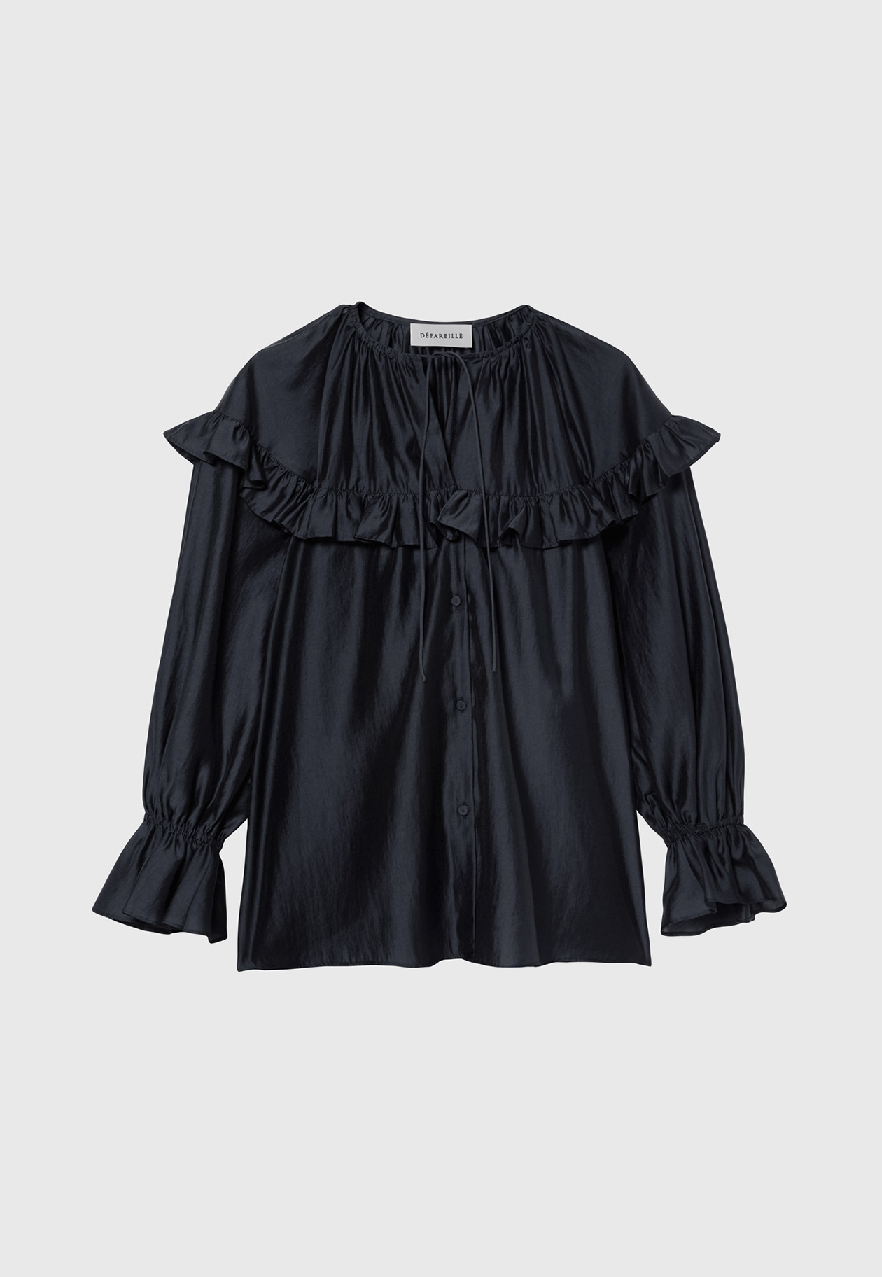 LAWN RUFFLE BLOUSE / ローンラッフルブラウス 詳細画像 Navy 1