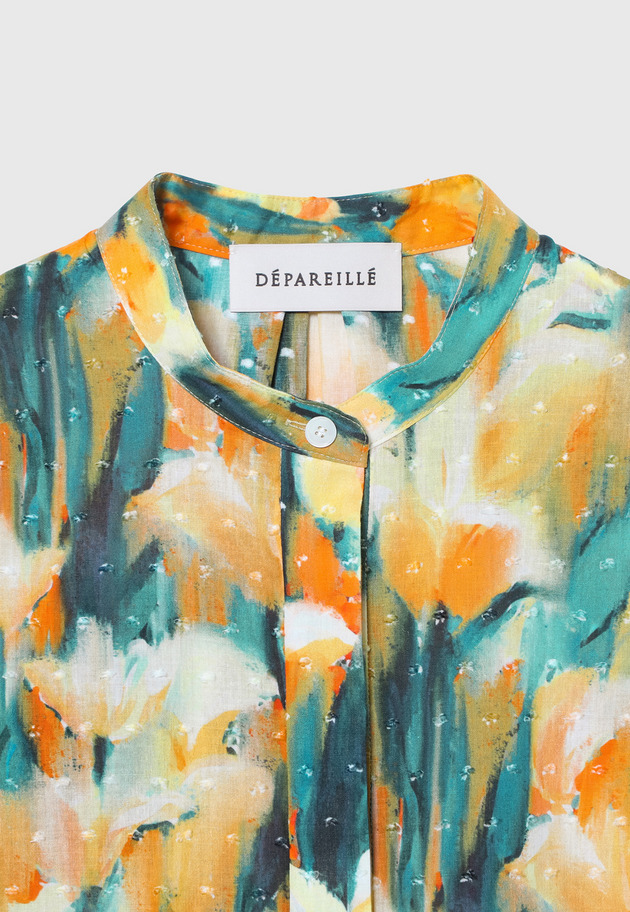 DOT JACQUARD FLOWER SLEEVELESS BLOUSE / ドットジャガードフラワースリーブレスブラウス 詳細画像 Yellow 8