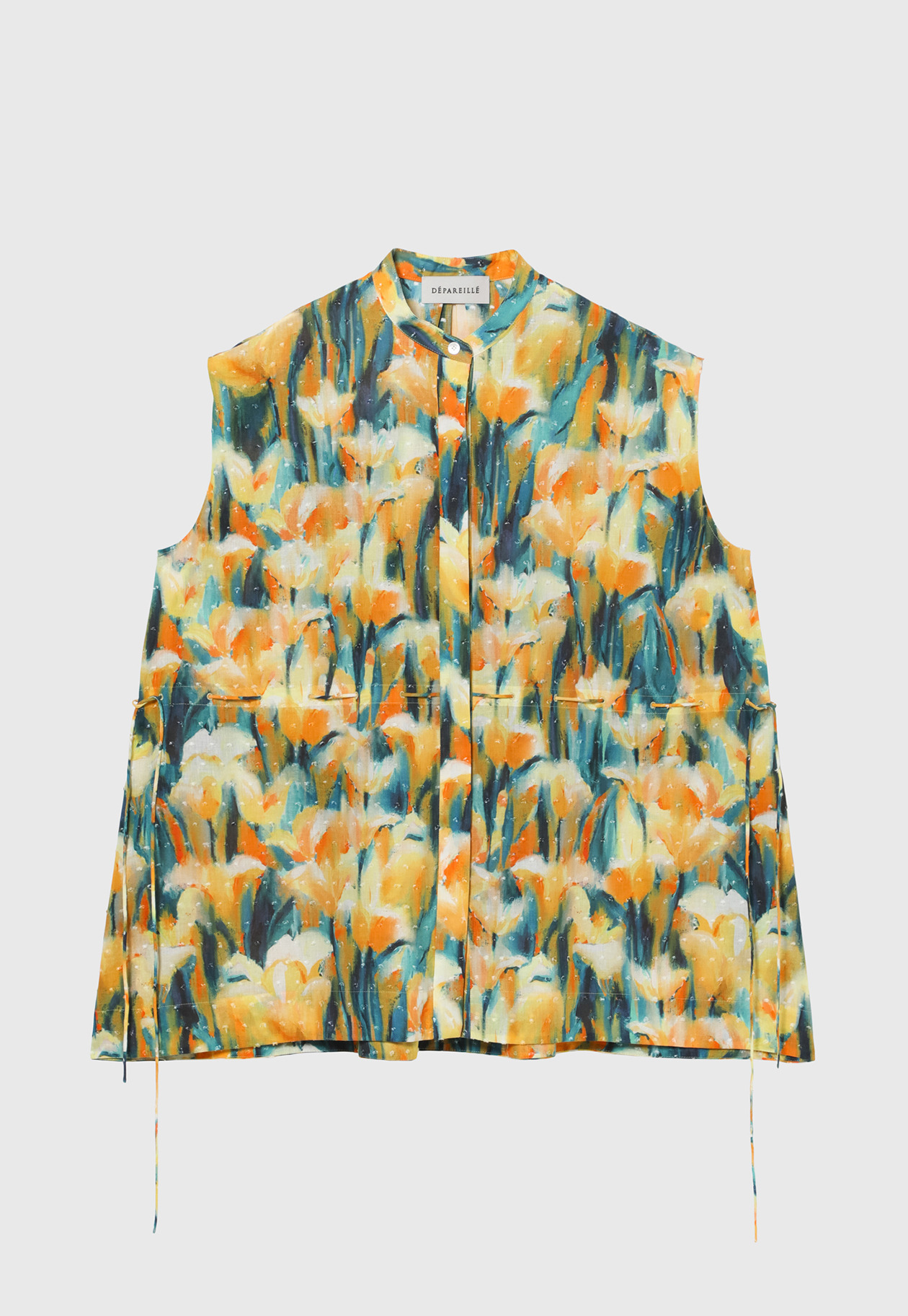 DOT JACQUARD FLOWER SLEEVELESS BLOUSE / ドットジャガードフラワースリーブレスブラウス 詳細画像 Yellow 6
