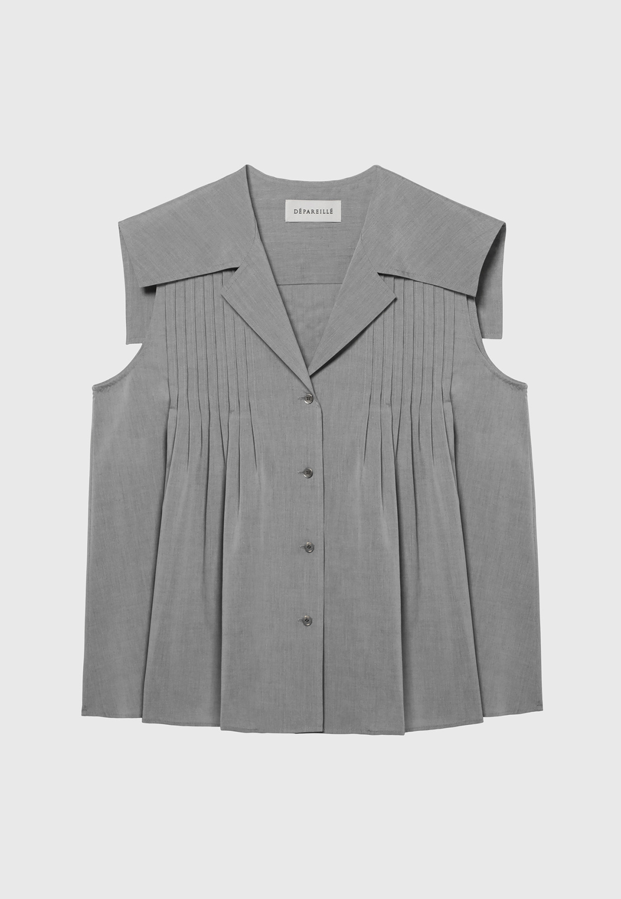TYPEWRITER SLEEVELESS BLOUSE / タイプライタースリーブレスブラウス 詳細画像 Gray 1