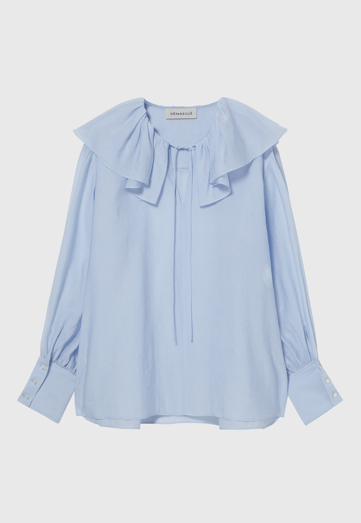 SILKY RUFFLE BLOUSE / シルキーラッフルブラウス 詳細画像 Sax 1