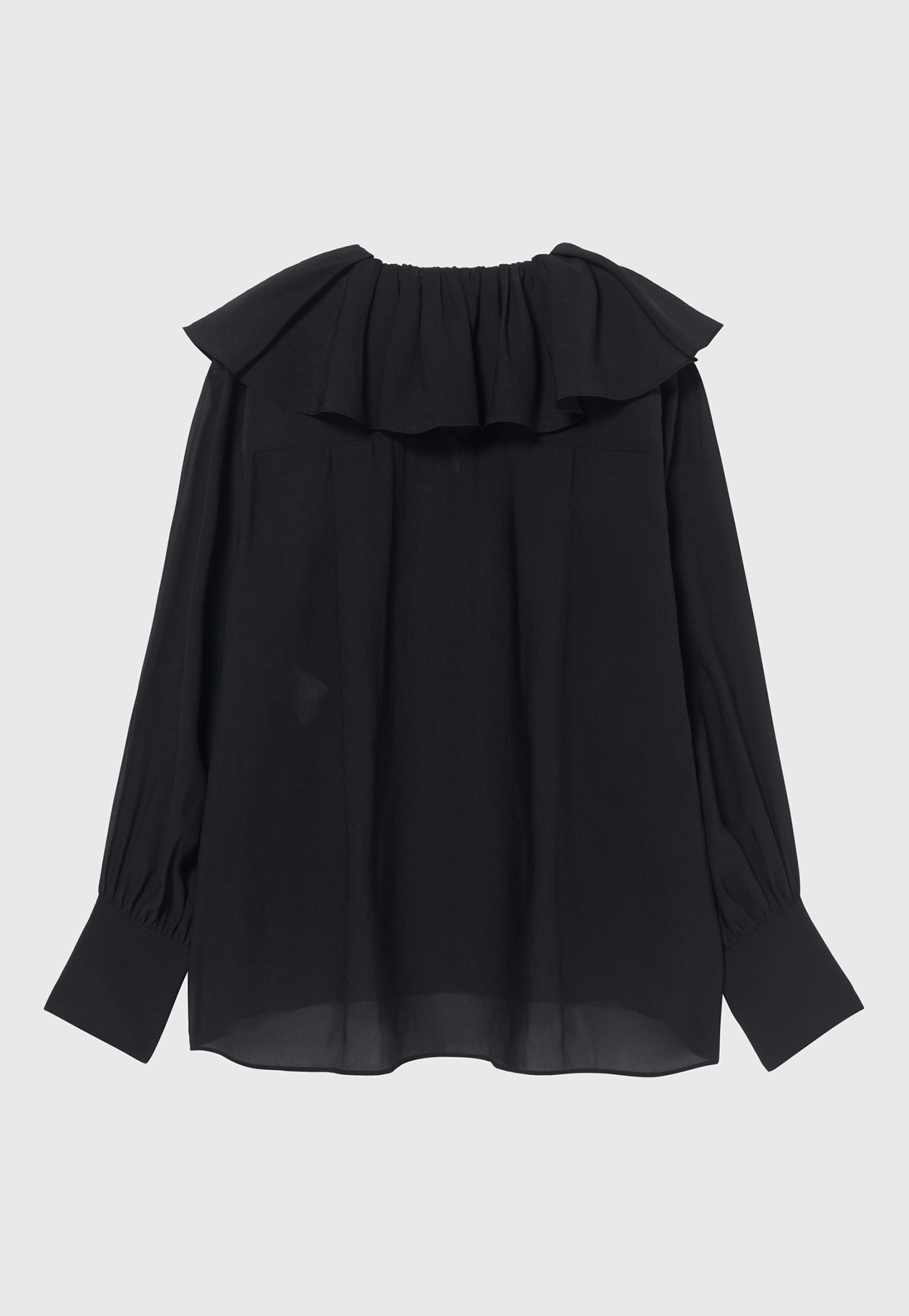 SILKY RUFFLE BLOUSE / シルキーラッフルブラウス 詳細画像 Navy 2