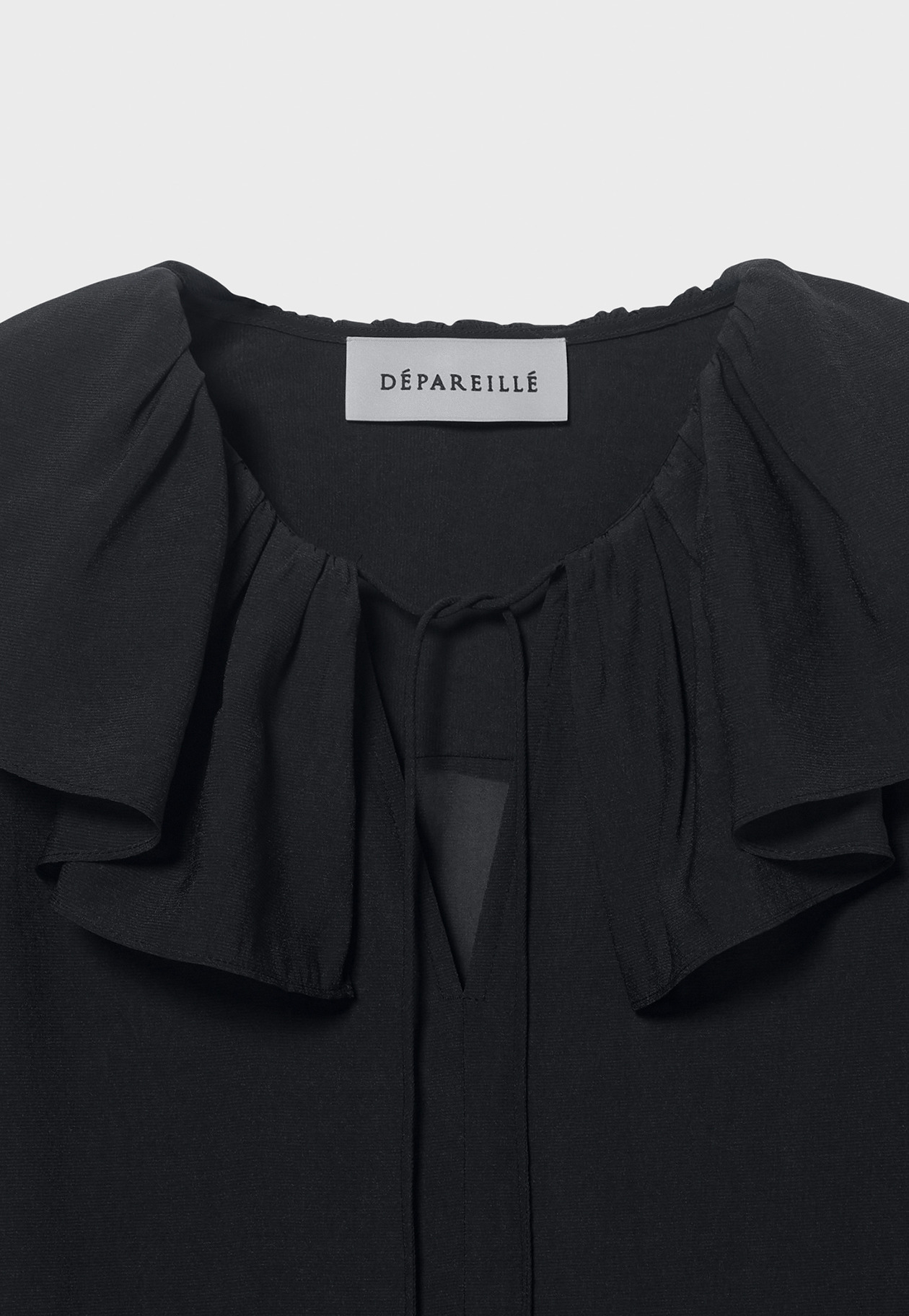 SILKY RUFFLE BLOUSE / シルキーラッフルブラウス 詳細画像 Navy 3