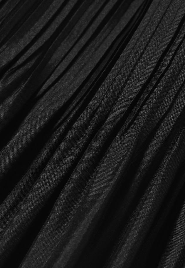 SILK POLY TIERED PLEATS SKIRT / シルクポリティアードプリーツスカート 詳細画像 Black 2