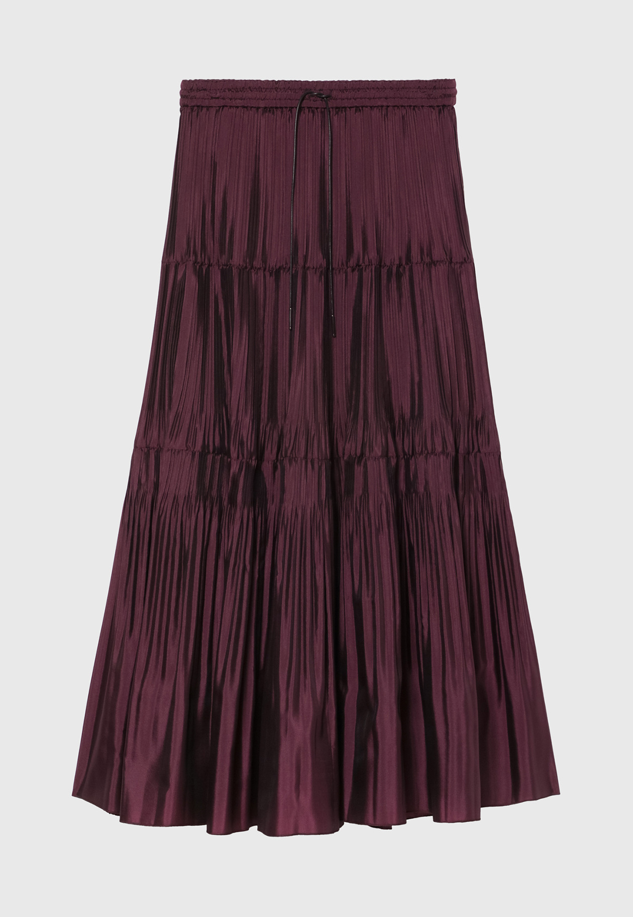 SILK POLY TIERED PLEATS SKIRT / シルクポリティアードプリーツスカート 詳細画像 Pink 1