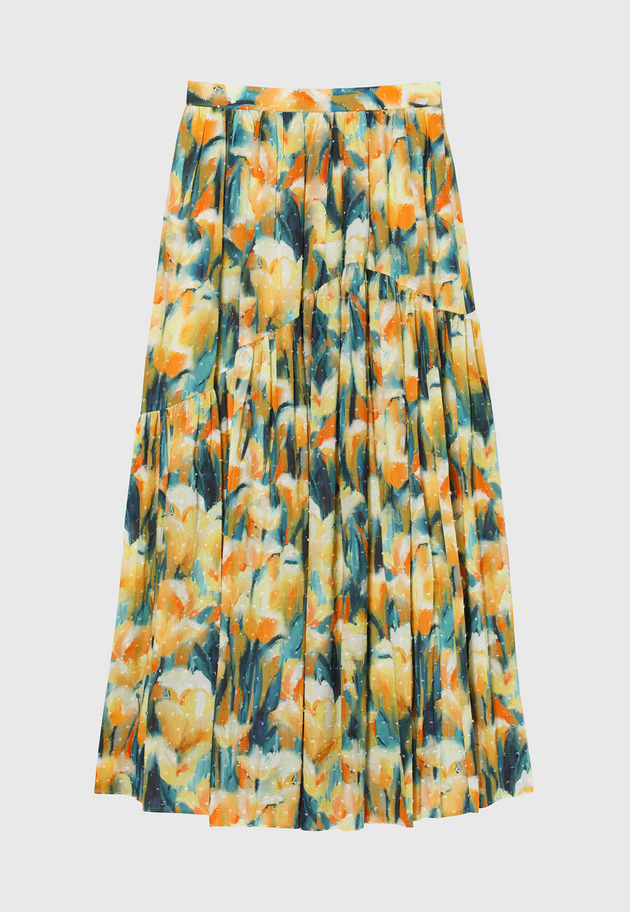 DOT JACQUARD FLOWER SKIRT / ドットジャガードフラワースカート 詳細画像 Yellow 1
