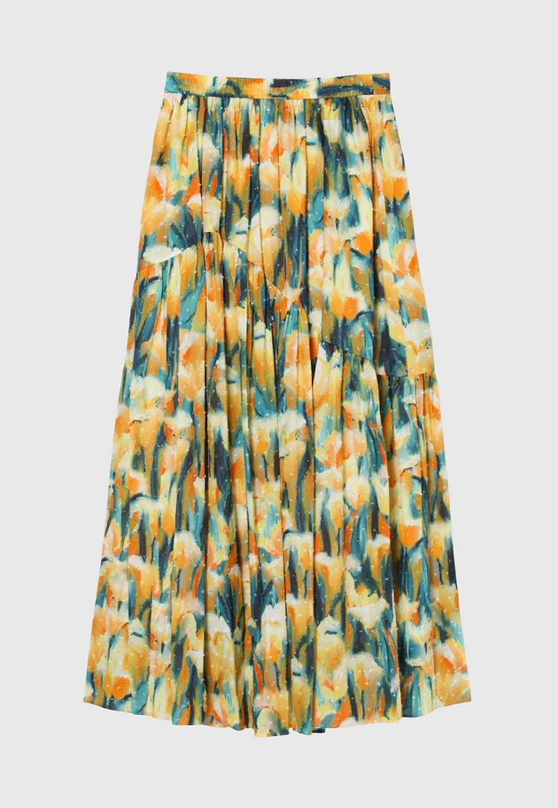 DOT JACQUARD FLOWER SKIRT / ドットジャガードフラワースカート 詳細画像 Yellow 2