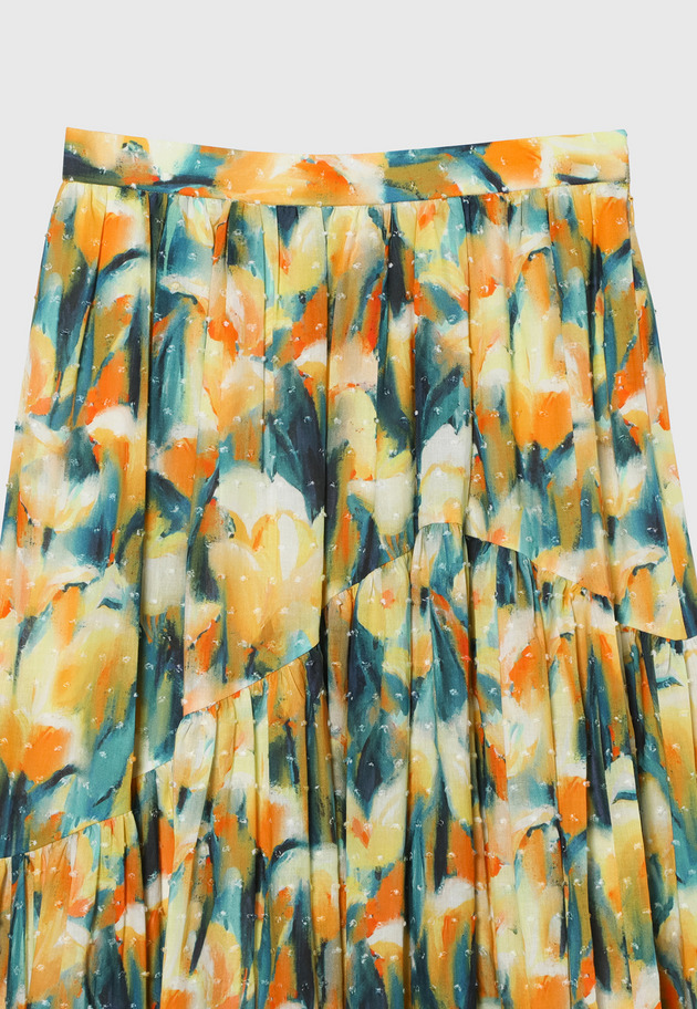 DOT JACQUARD FLOWER SKIRT / ドットジャガードフラワースカート 詳細画像 Yellow 3