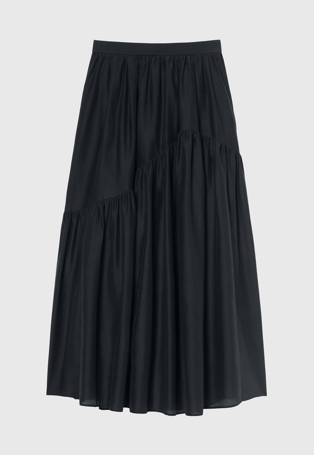 COTTON SILK LAWN SKIRT / コットンシルクローンスカート 詳細画像 Navy 1