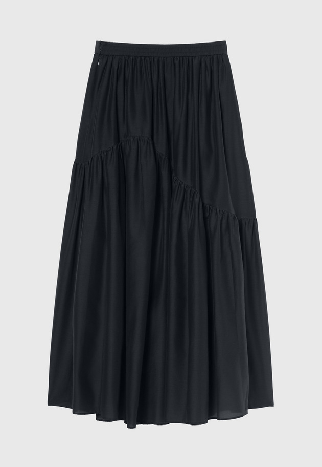 COTTON SILK LAWN SKIRT / コットンシルクローンスカート 詳細画像 Navy 2
