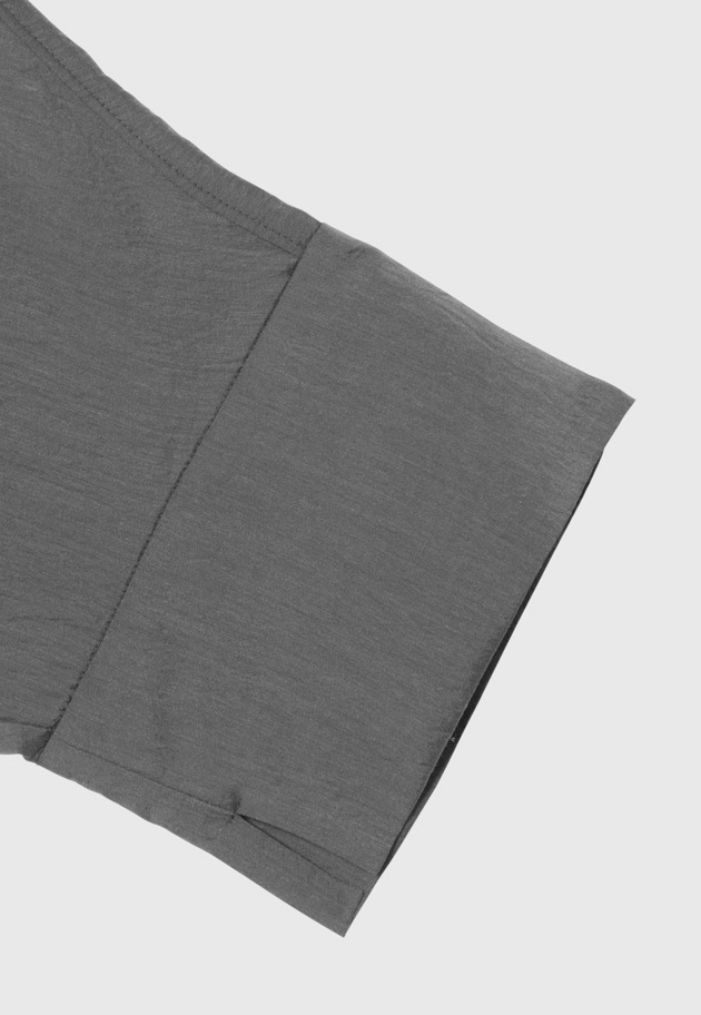 SHEER SILK REGULAR COLLAR SHIRT / シアーシルクレギュラーカラーシャツ 詳細画像 Gray 4