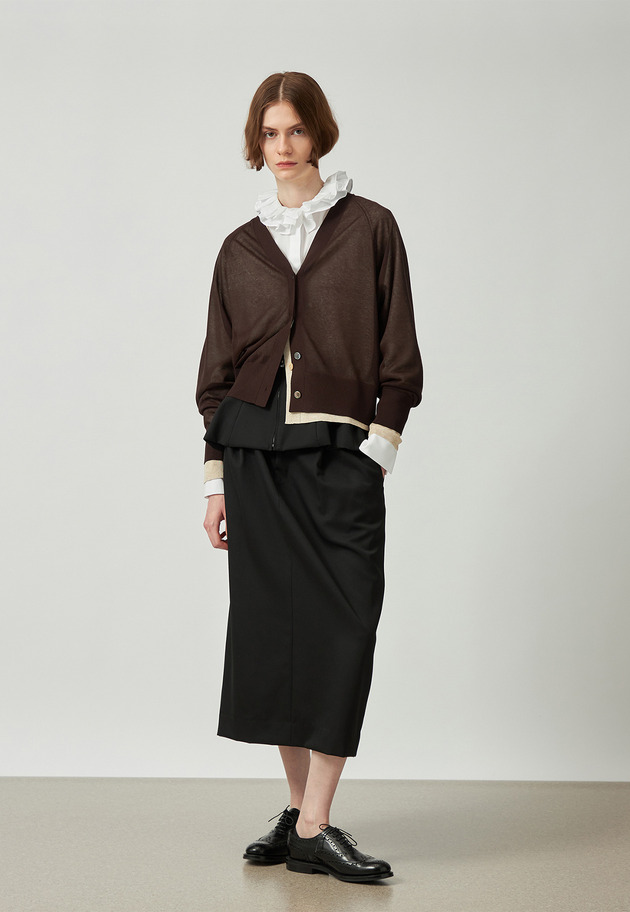SHEER LAME CARDIGAN / シアーラメカーディガン 詳細画像 Brown 1