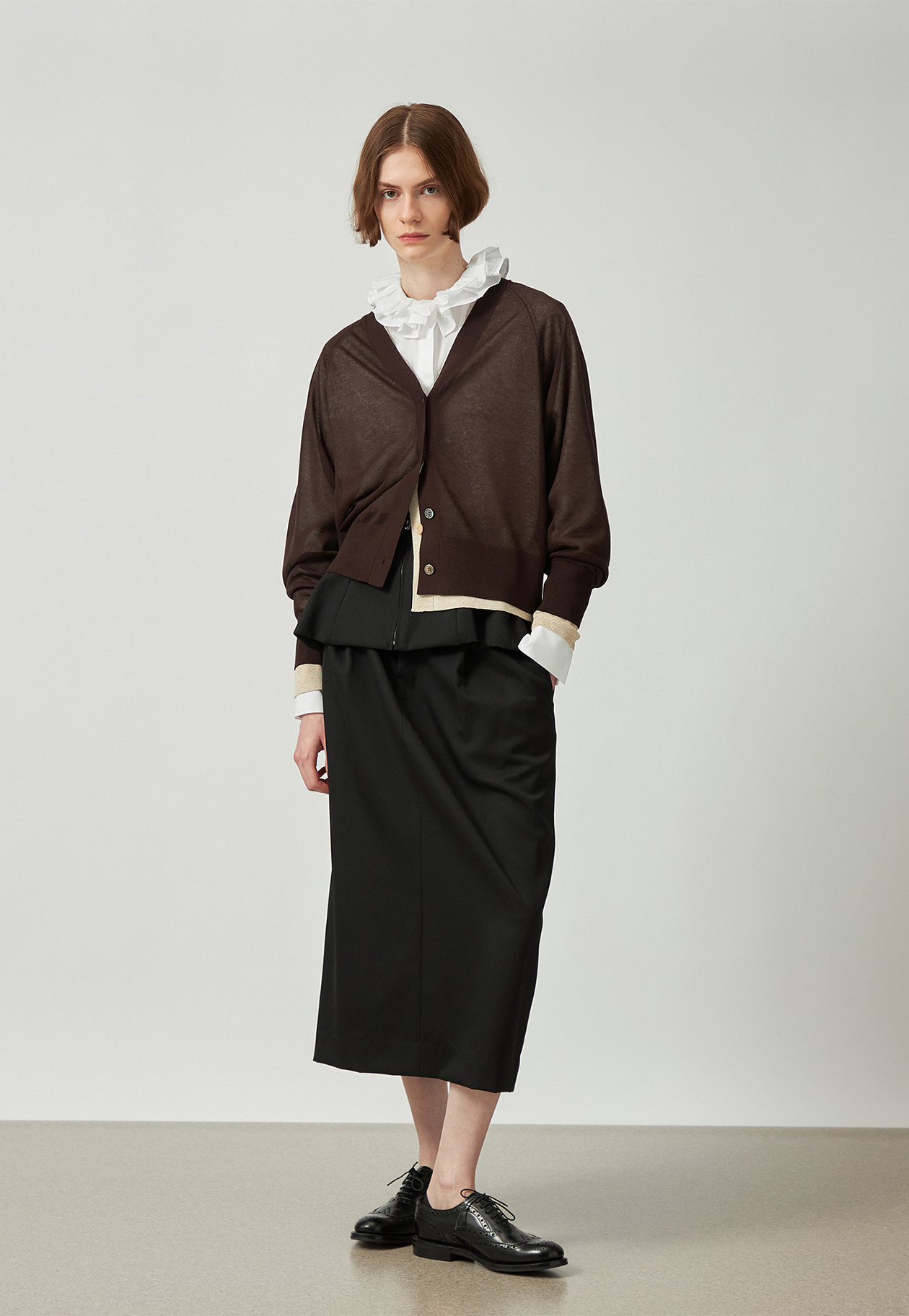 SHEER LAME CARDIGAN / シアーラメカーディガン 詳細画像 Brown 1