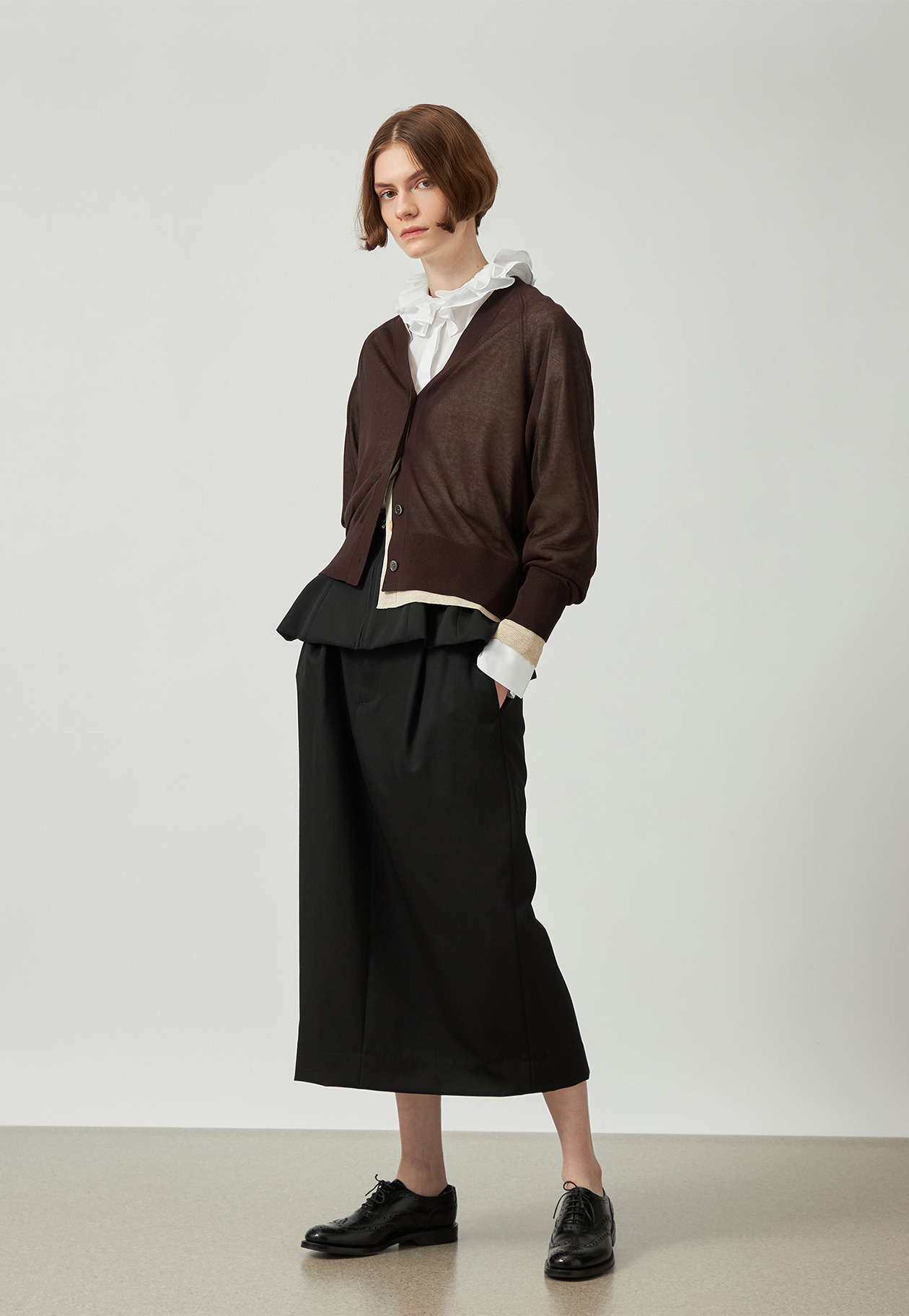 SHEER LAME CARDIGAN / シアーラメカーディガン 詳細画像 Brown 2
