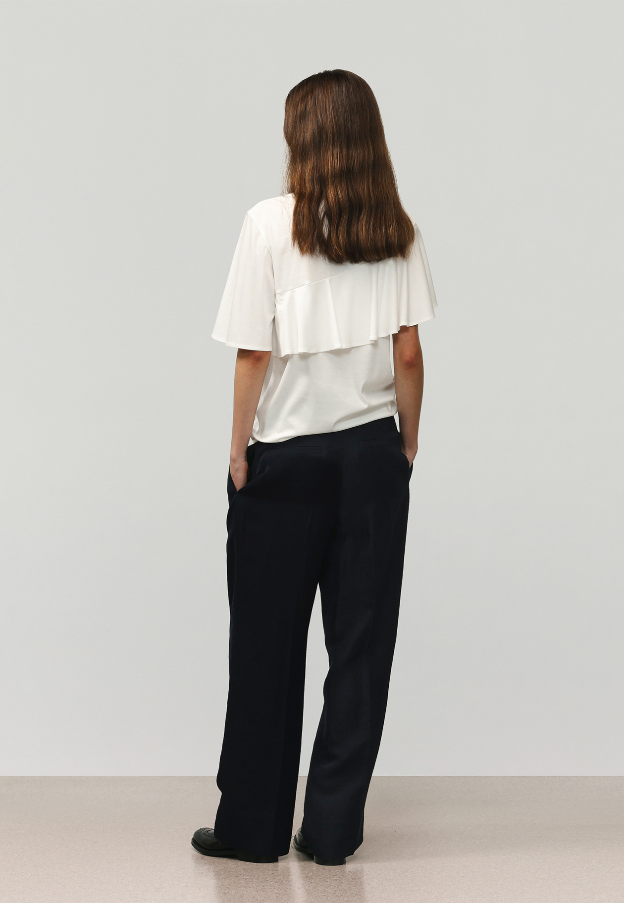 COTTON JERSEY RUFFLE TOPS / コットンジャージーラッフルトップス 詳細画像 White 3