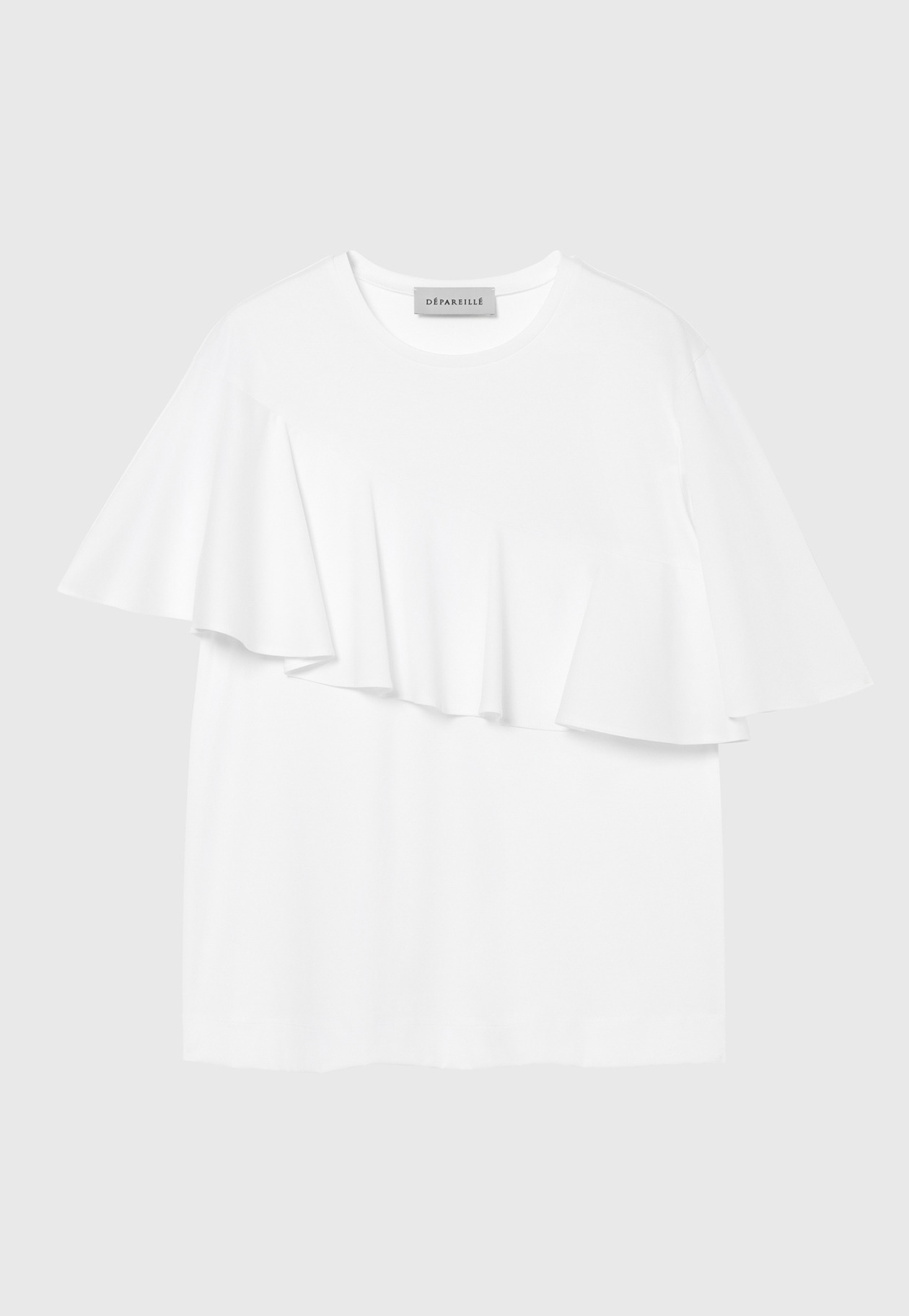 COTTON JERSEY RUFFLE TOPS / コットンジャージーラッフルトップス 詳細画像 White 4