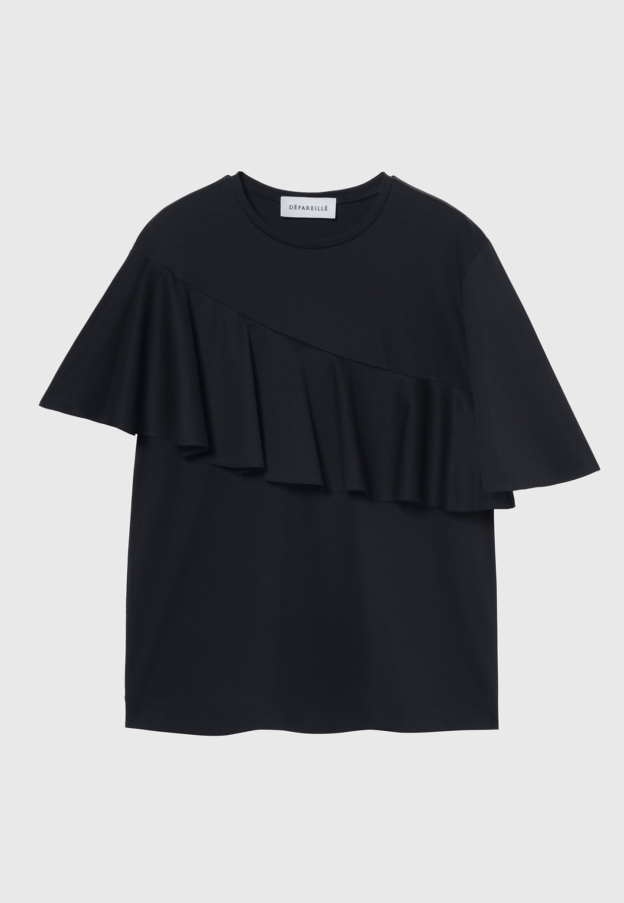 COTTON JERSEY RUFFLE TOPS / コットンジャージーラッフルトップス 詳細画像 Navy 1