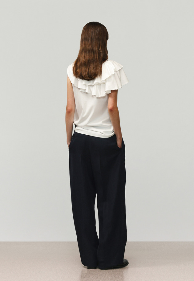 COTTON JERSEY RUFFLE TOPS / コットンジャージーラッフルトップス 詳細画像 White 3