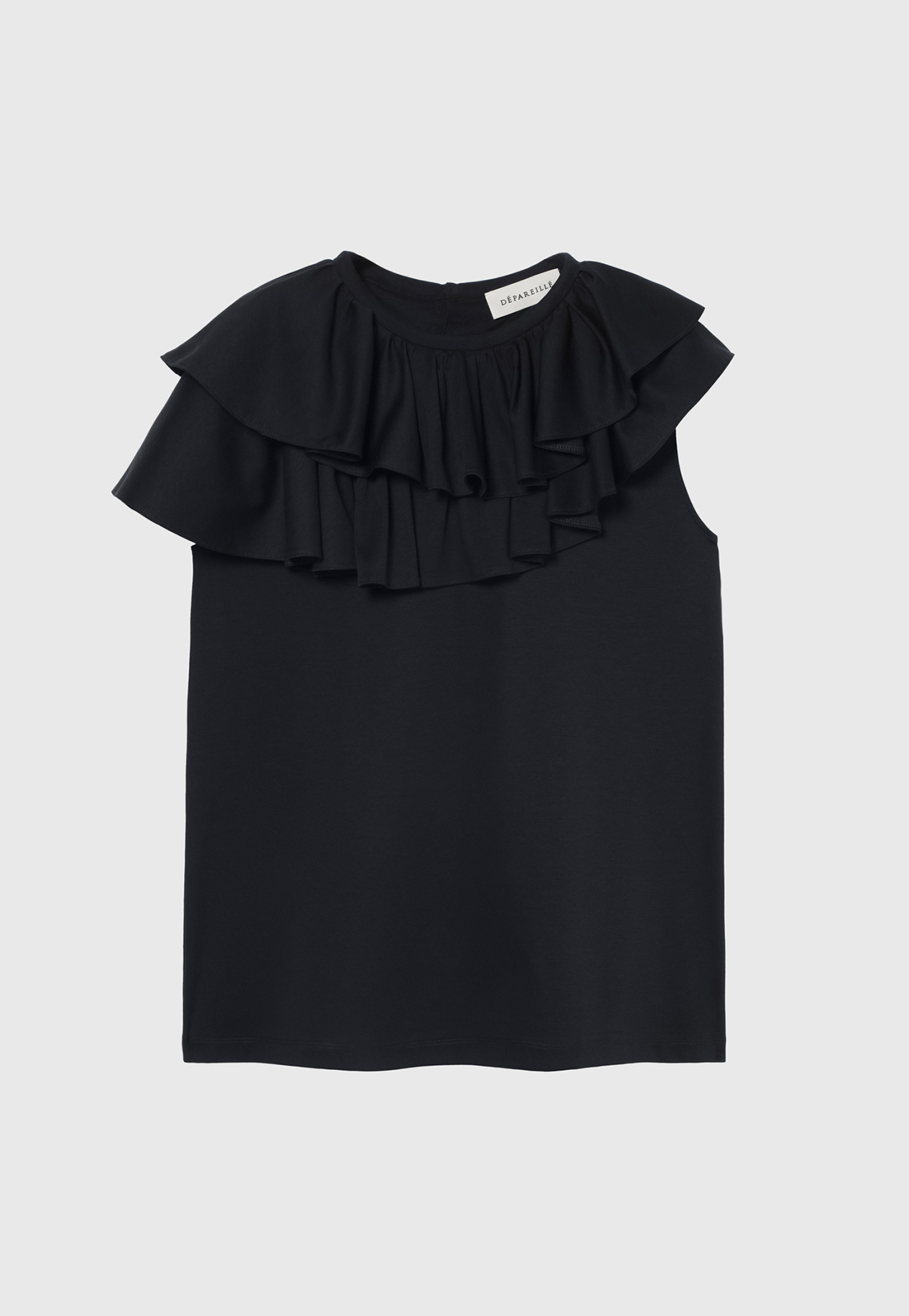 COTTON JERSEY RUFFLE TOPS / コットンジャージーラッフルトップス 詳細画像 Navy 1
