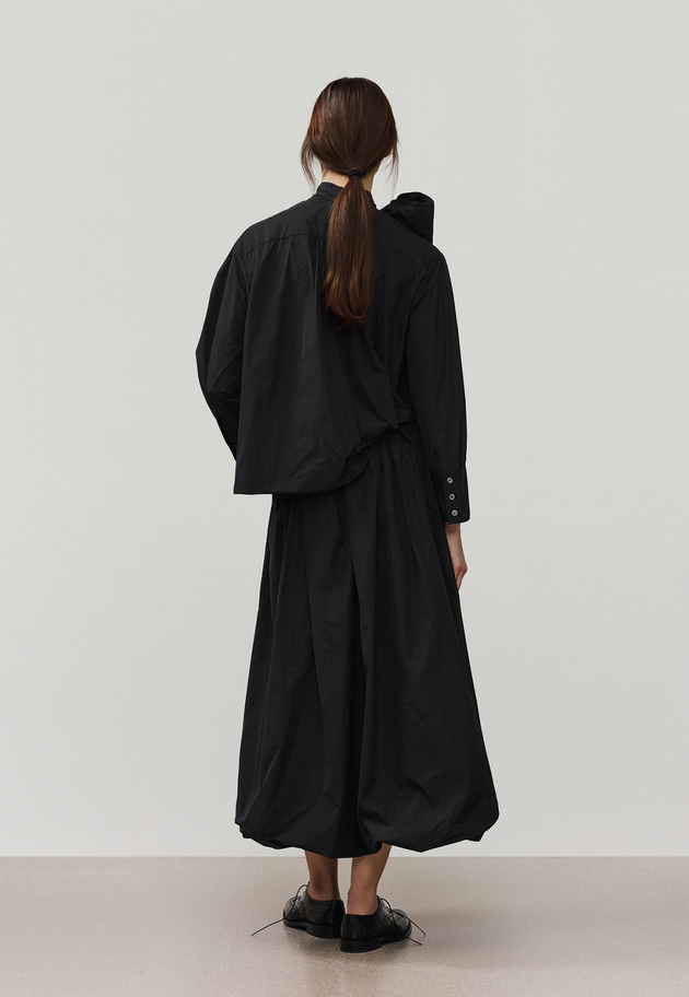 POLYESTER TAFFETA BLOUSE / ポリエステルタフタブラウス 詳細画像 Black 3