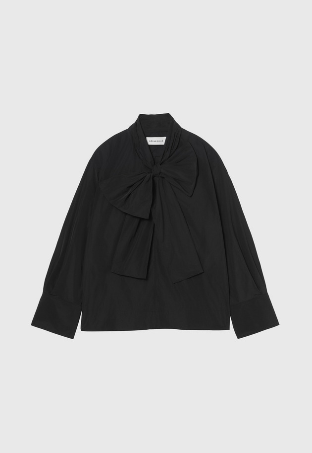POLYESTER TAFFETA BLOUSE / ポリエステルタフタブラウス 詳細画像 Black 4