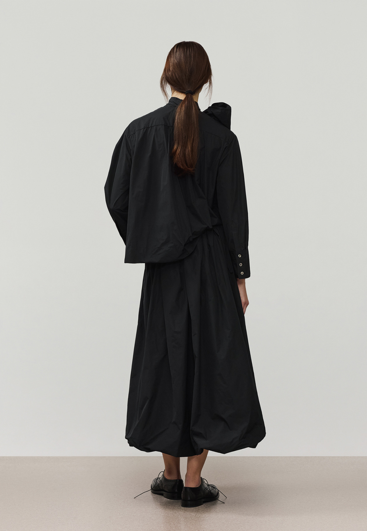 POLYESTER TAFFETA BLOUSE / ポリエステルタフタブラウス 詳細画像 Black 3