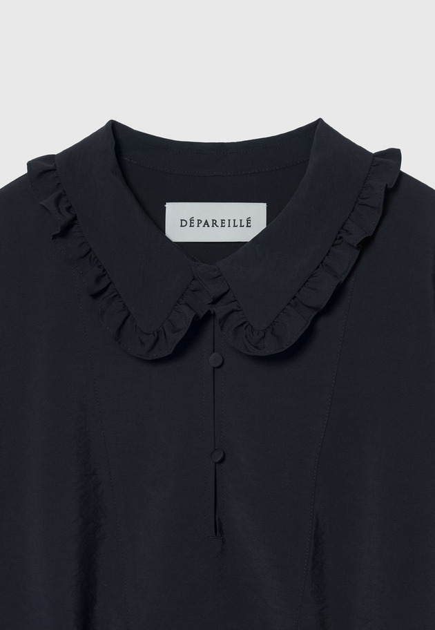 SILK FRILL BLOUSE / シルクフリルブラウス 詳細画像 Navy 3