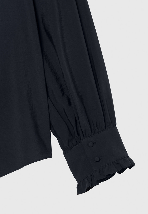 SILK FRILL BLOUSE / シルクフリルブラウス 詳細画像 Navy 5