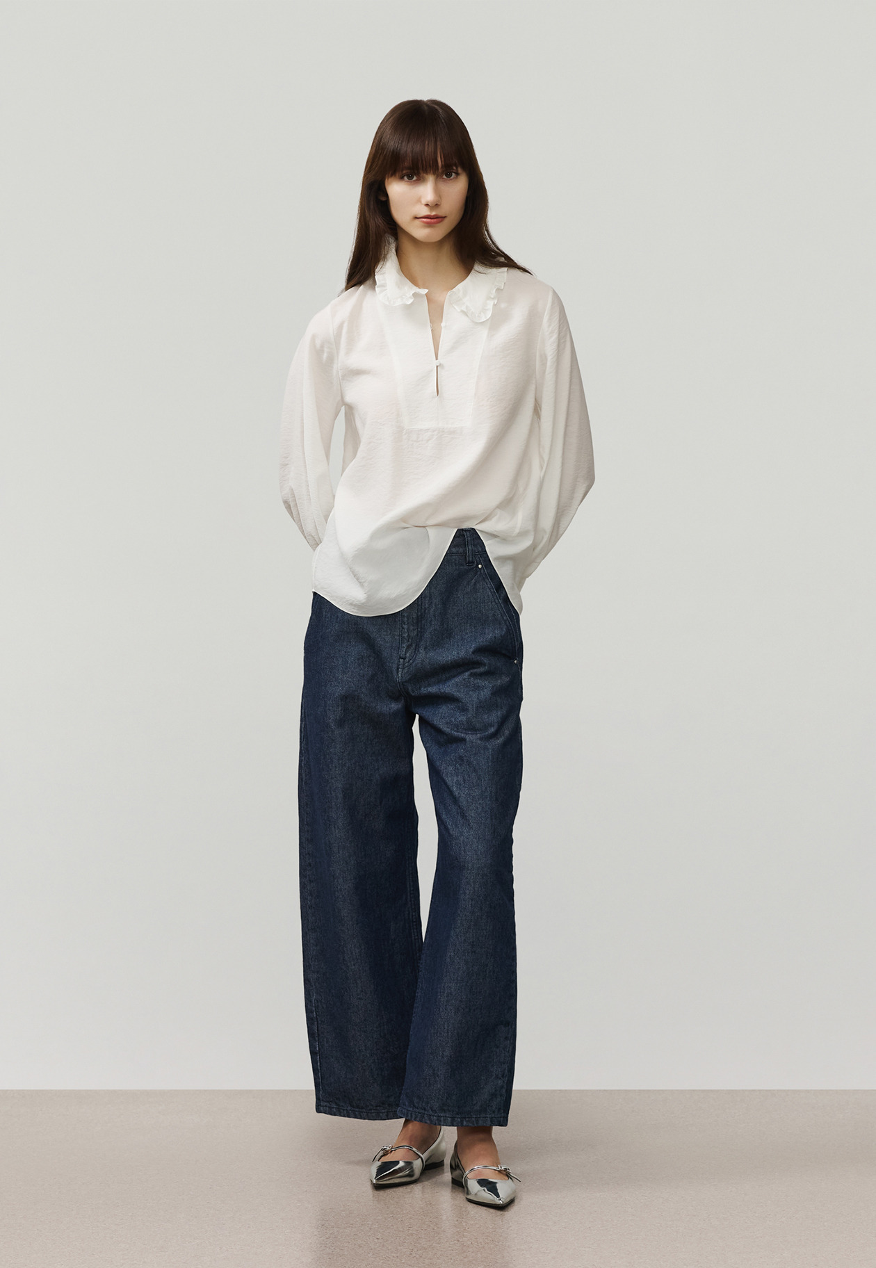 SILK FRILL BLOUSE / シルクフリルブラウス 詳細画像 White 1