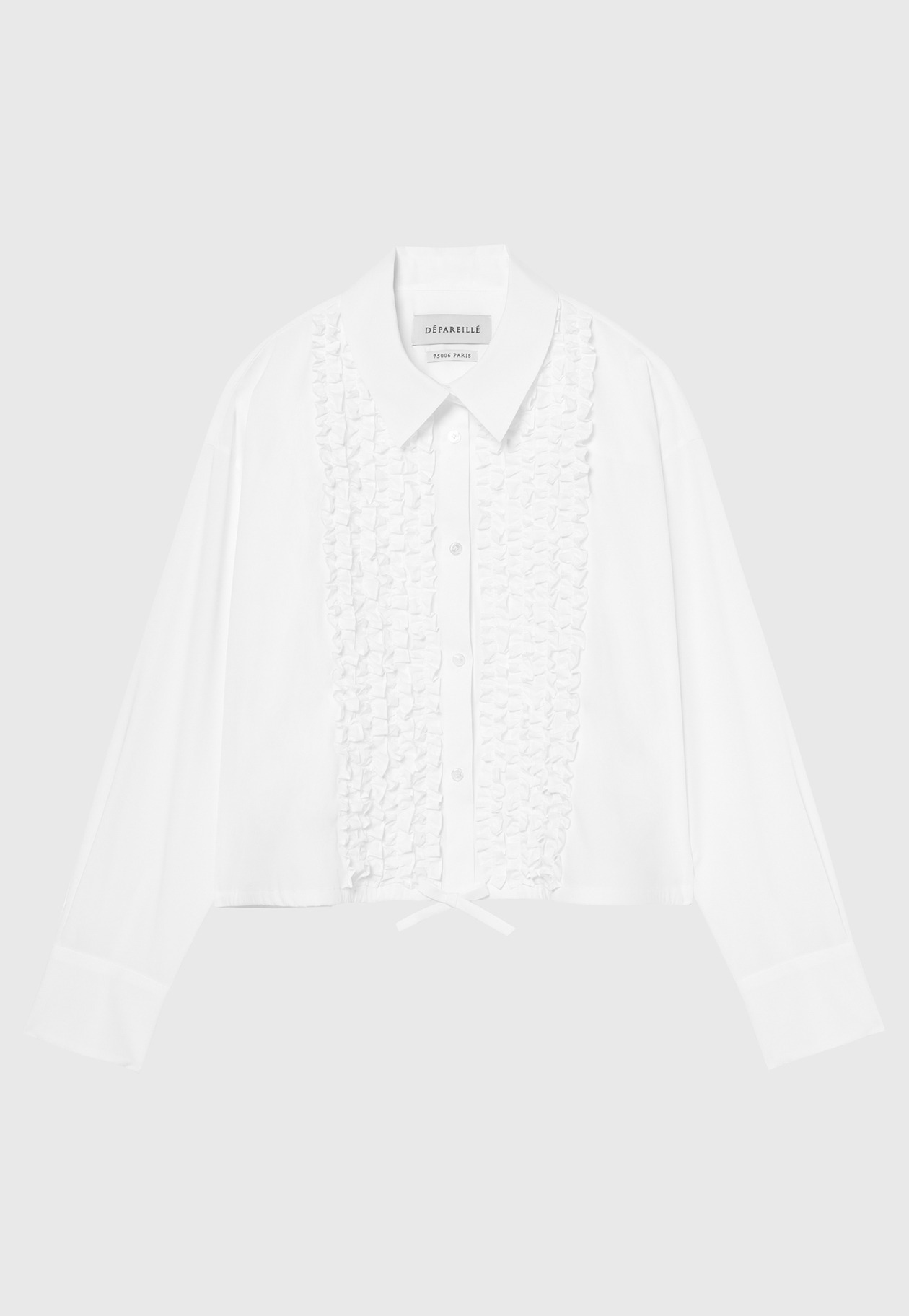 COTTON TYPEWRITER FRILL SHIRT / コットンタイプライターフリルシャツ 詳細画像 White 4