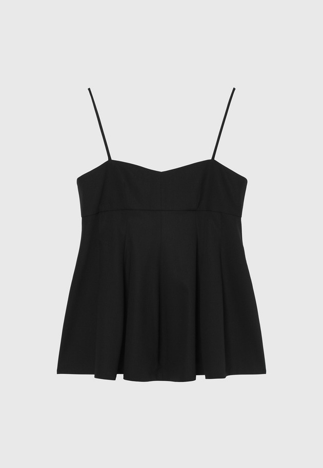 WOOL NYLON GABARDINE BUSTIER / ウールナイロンギャバジンビスチェ 詳細画像 Black 1
