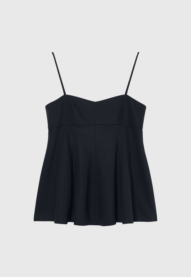 WOOL NYLON GABARDINE BUSTIER / ウールナイロンギャバジンビスチェ 詳細画像 Navy 1