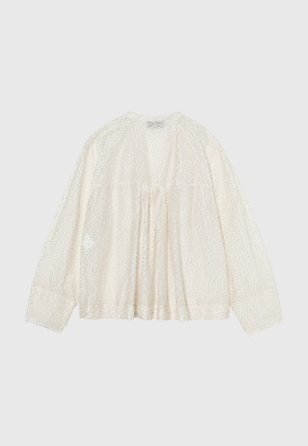 TAPE CUT JACQUARD BLOUSE / テープカットジャガードブラウス 詳細画像 White 5