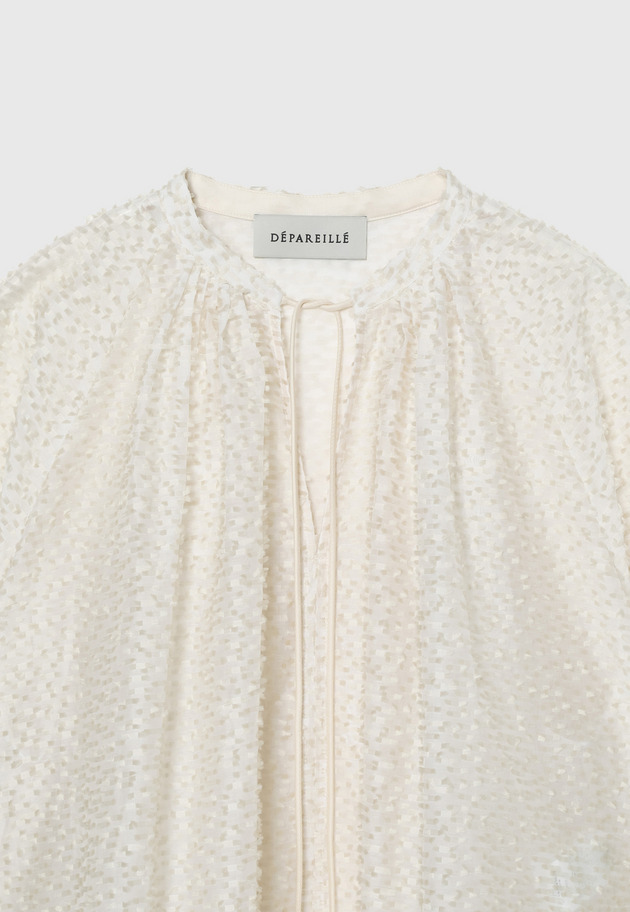 TAPE CUT JACQUARD BLOUSE / テープカットジャガードブラウス 詳細画像 White 6