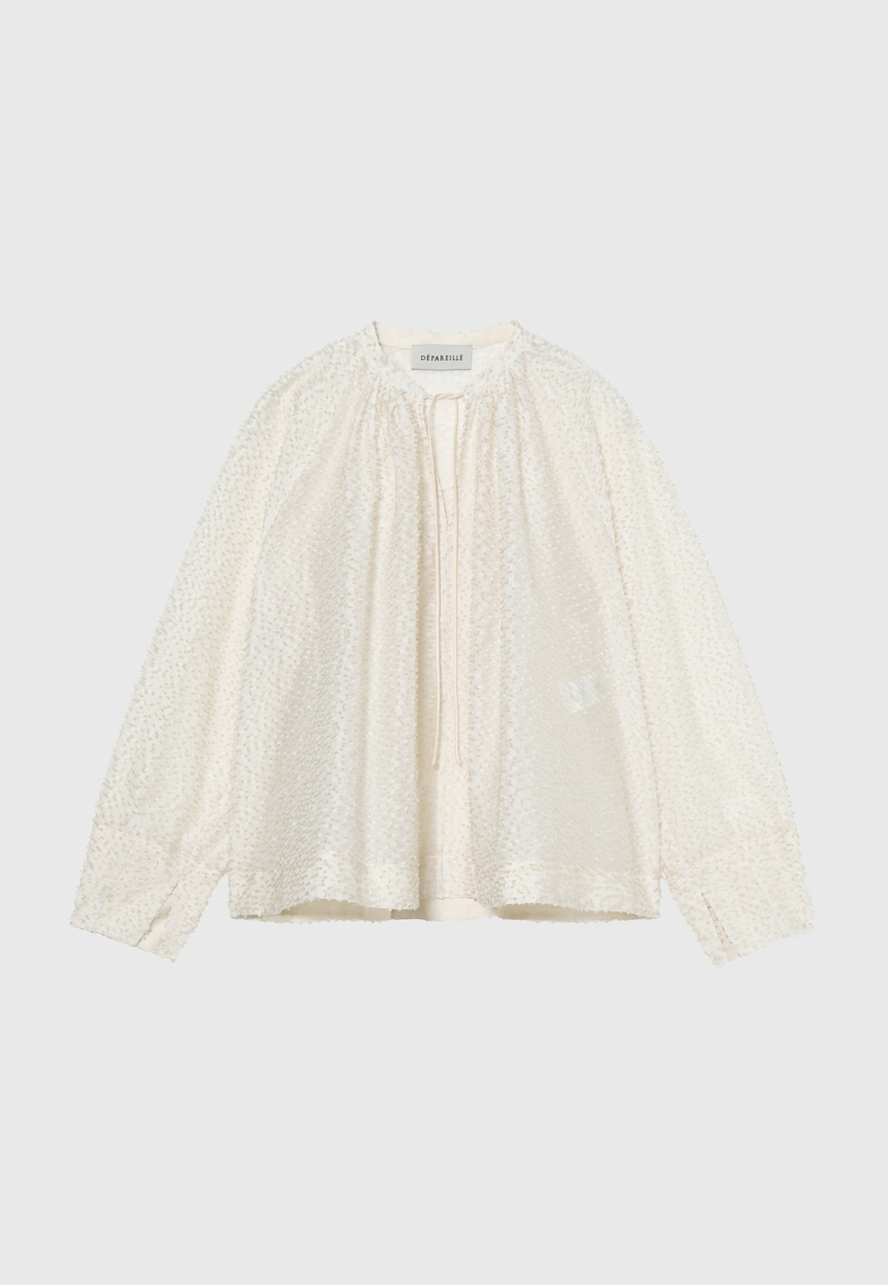 TAPE CUT JACQUARD BLOUSE / テープカットジャガードブラウス 詳細画像 White 4