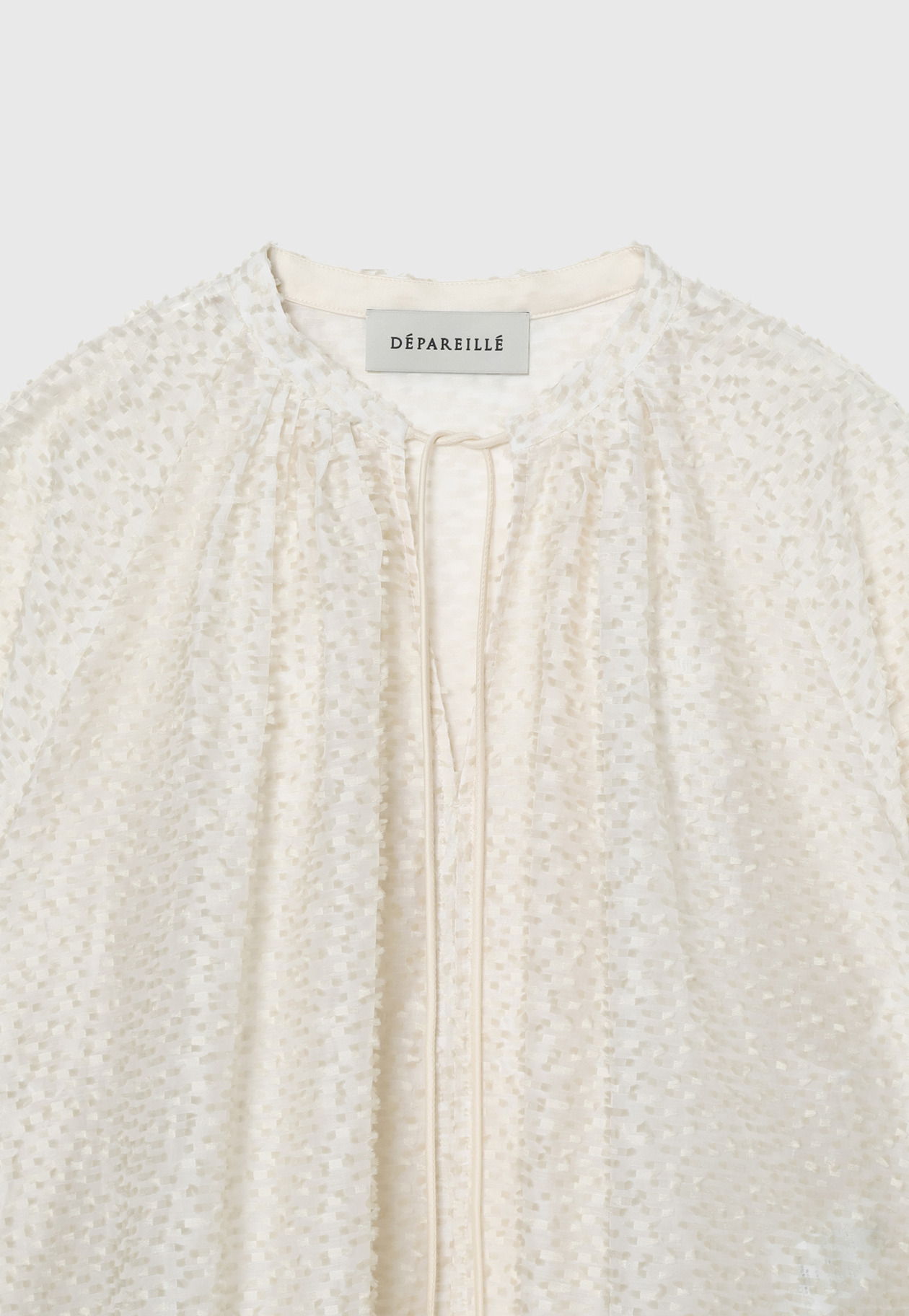 TAPE CUT JACQUARD BLOUSE / テープカットジャガードブラウス 詳細画像 White 6